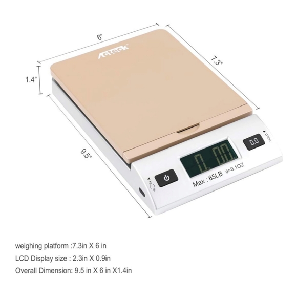 Portable Digital Mailing Shipping Postal Scale W/AC Adapter and Batteries - Picture 3 of 7